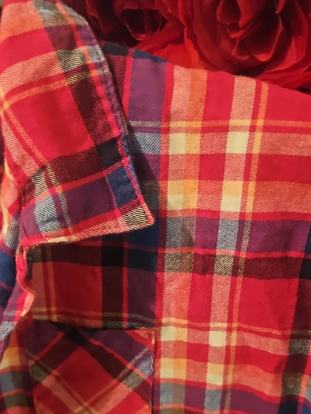Cat & Jack Girls Pink and Blue Plaid Girls Peplum Style Dress Size 10/12